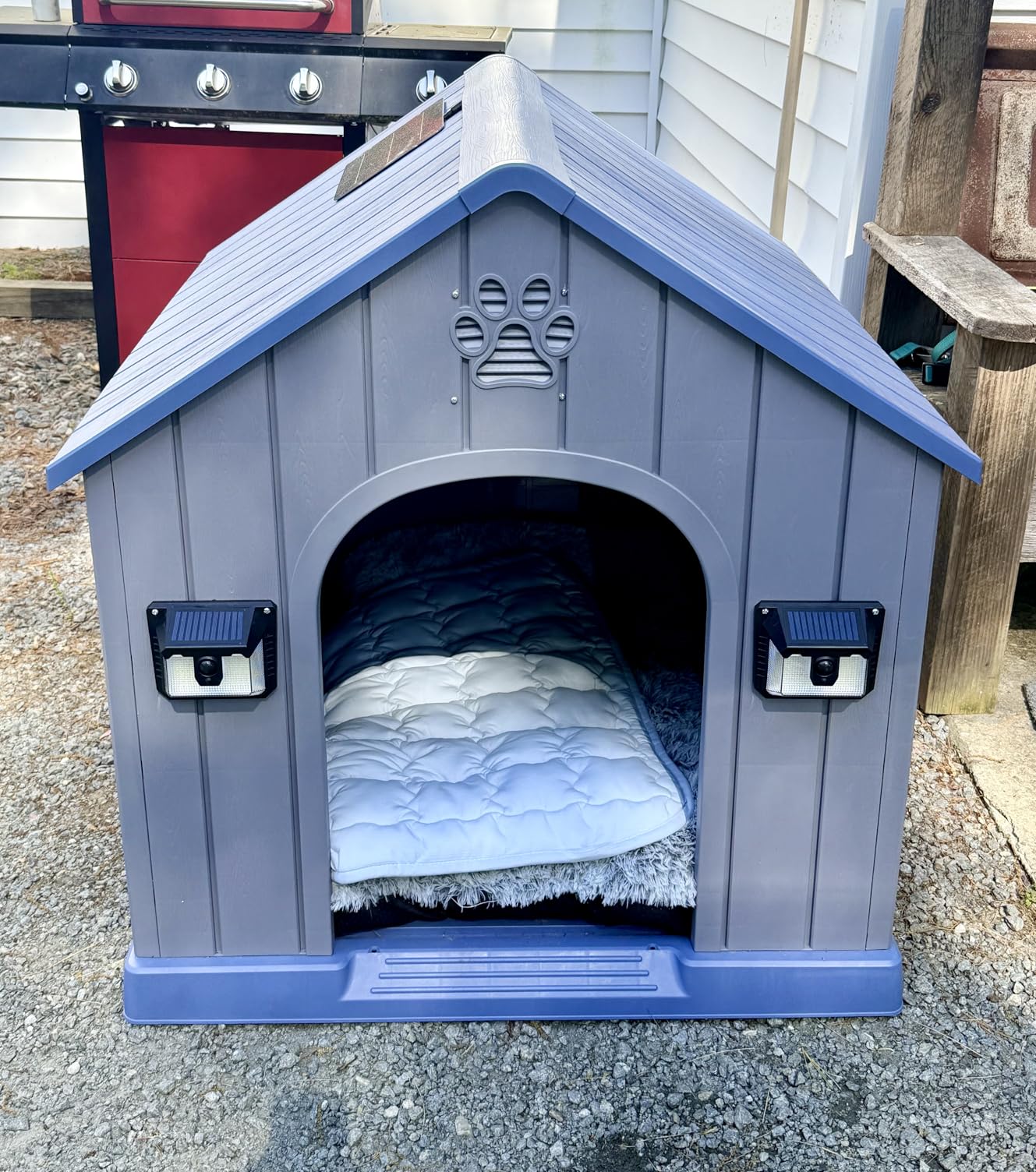 DRATO Large Dog House Indoor Outdoor Waterproof, Puppy Shelter with Air Vents and Elevated Floor, Sturdy Dog Kennel for Small to Large Sized Dogs customer photo 1