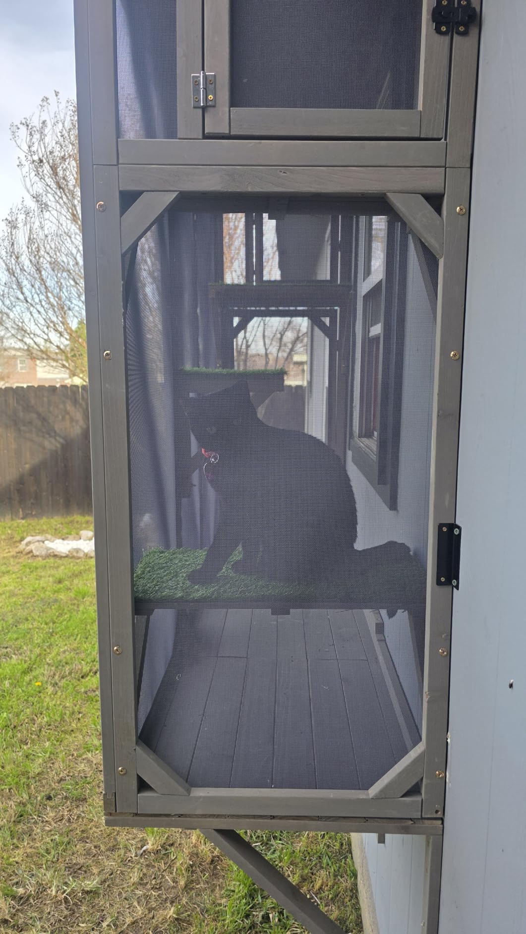 Ketive Cat Catio, Expandable Window Box Enclosure for Multiple Indoor Cats, Comfortable Wooden Small Pet Perch House, All-Weather Use, Keep Bugs Insects Out, with 4 Platforms and 3 Doors customer photo 1