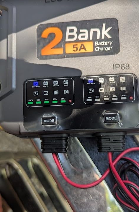 ECO-WORTHY 2 Bank Marine Battery Charger 10A (5A/Bank), IP68 Waterproof 12V Charger & Maintainer for Boat RV Car, Lead-Acid LiFePO4 & Calcium Battery Desulfator customer photo 1