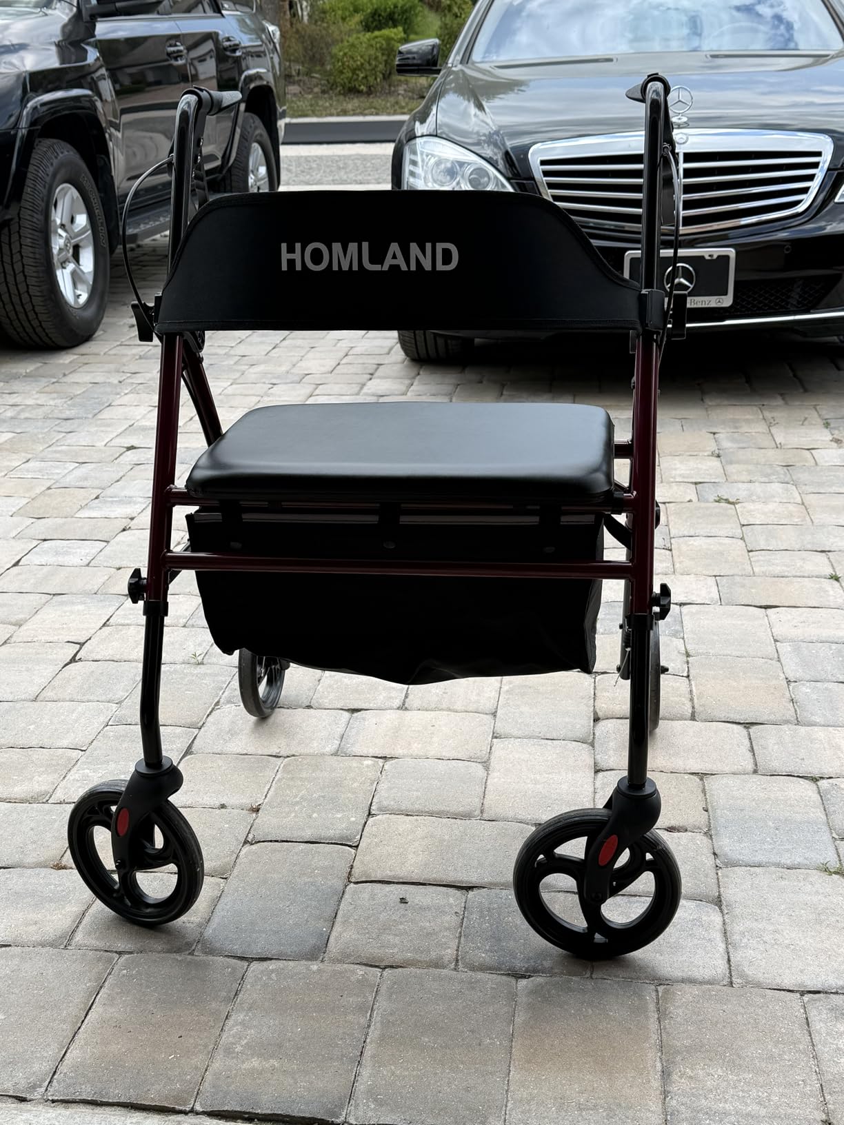 HOMLAND Bariatric Walkers for Seniors, 500lb Heavy Duty Rollator Walker with Extra Wide Padded Seat, 8