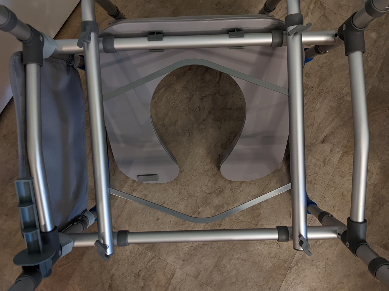 HOMLAND Bedside Commode with Padded Seat and Backrest, Aluminum Commode Toilet customer photo 2