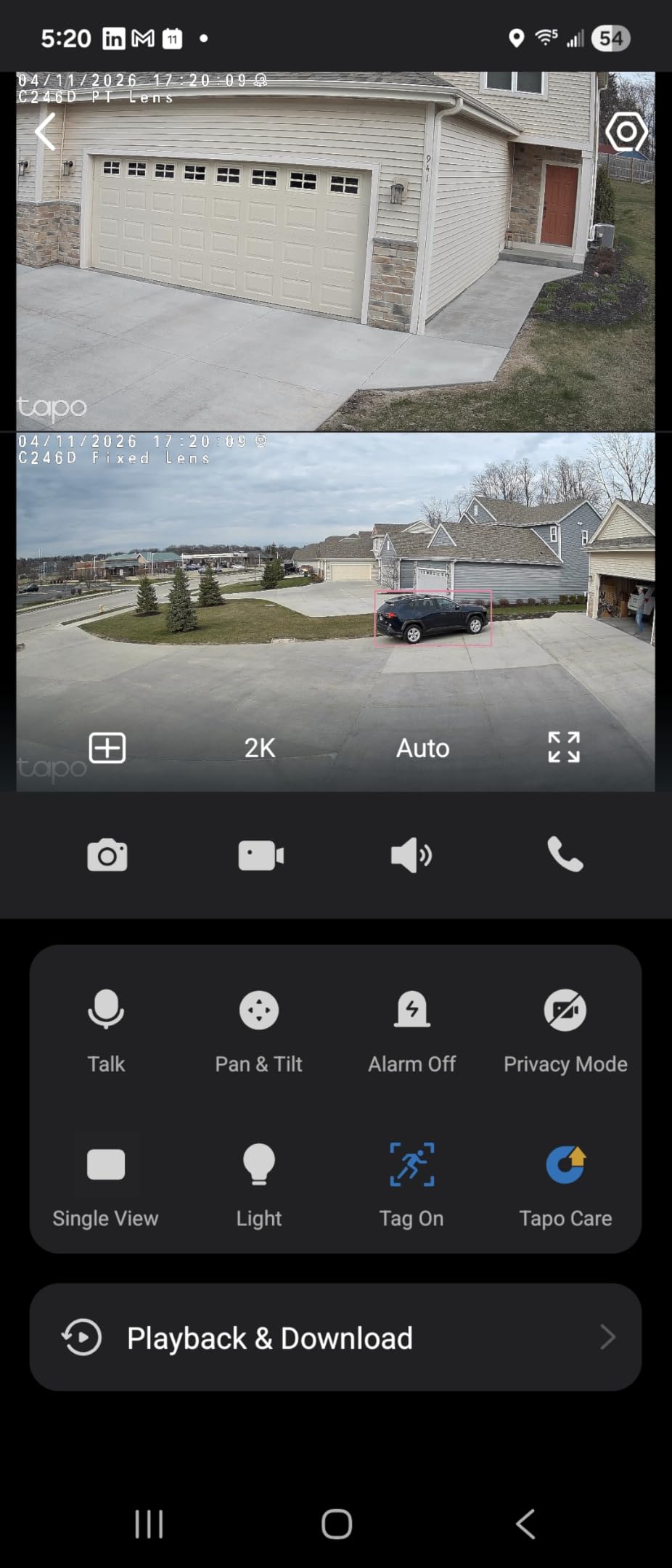 Tapo 2K Indoor/Outdoor Dual Lens Pan/Tilt Wired Security Camera - 125 Degree Wide-Angle View + 6mm Zoom, Motion Track, Person/Vehicle Detection, Subscription-Free Local Storage or Optional Cloud, C246D customer photo 1