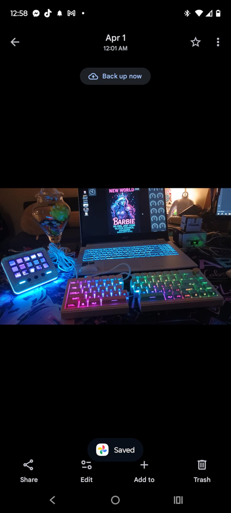 ZORNHER ST68 Ergonomic Split Keyboard, 65% Wireless Gaming Keyboard with Knob, 65% Black Hot-Swappable Mechanical Keyboards for Win/Mac, Linear Switches, RGB Backlit customer photo 1