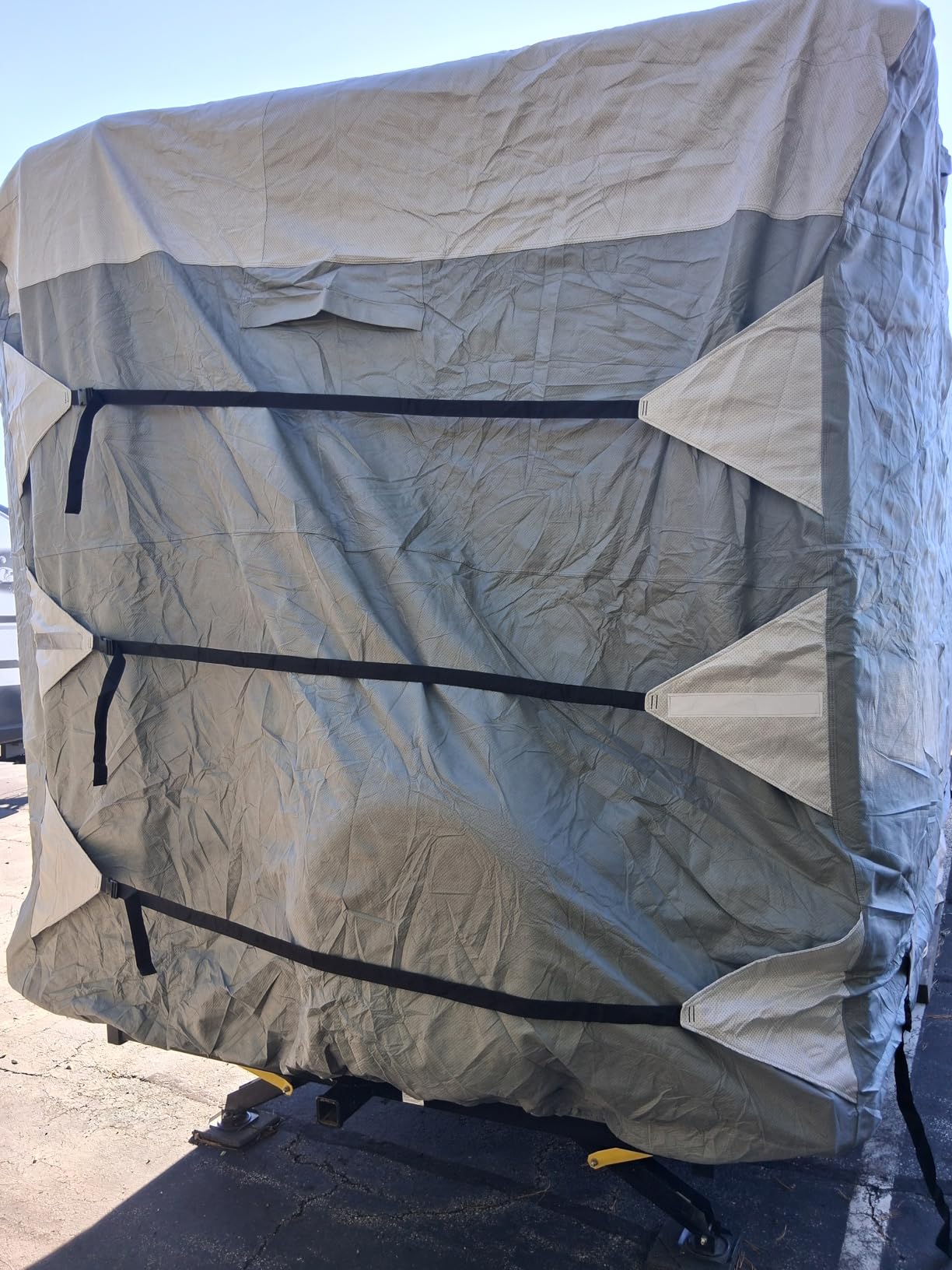KING BIRD RV Cover, Heavy Duty Snow Protection, Fits 24-27ft Travel Trailers Campers, with Adhesive Repair Patches,Windproof Straps&Tire Covers customer photo 2