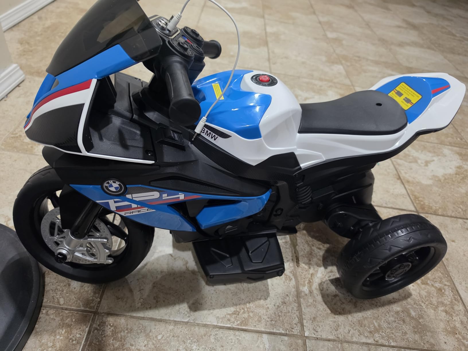 Licensed BMW Kids Motorcycle - 12V Electric Ride on Toy for Kids Ages 3-5 Years, 3-Wheel Motorcycle with Reverse, Headlight, Horn, Music customer photo 1