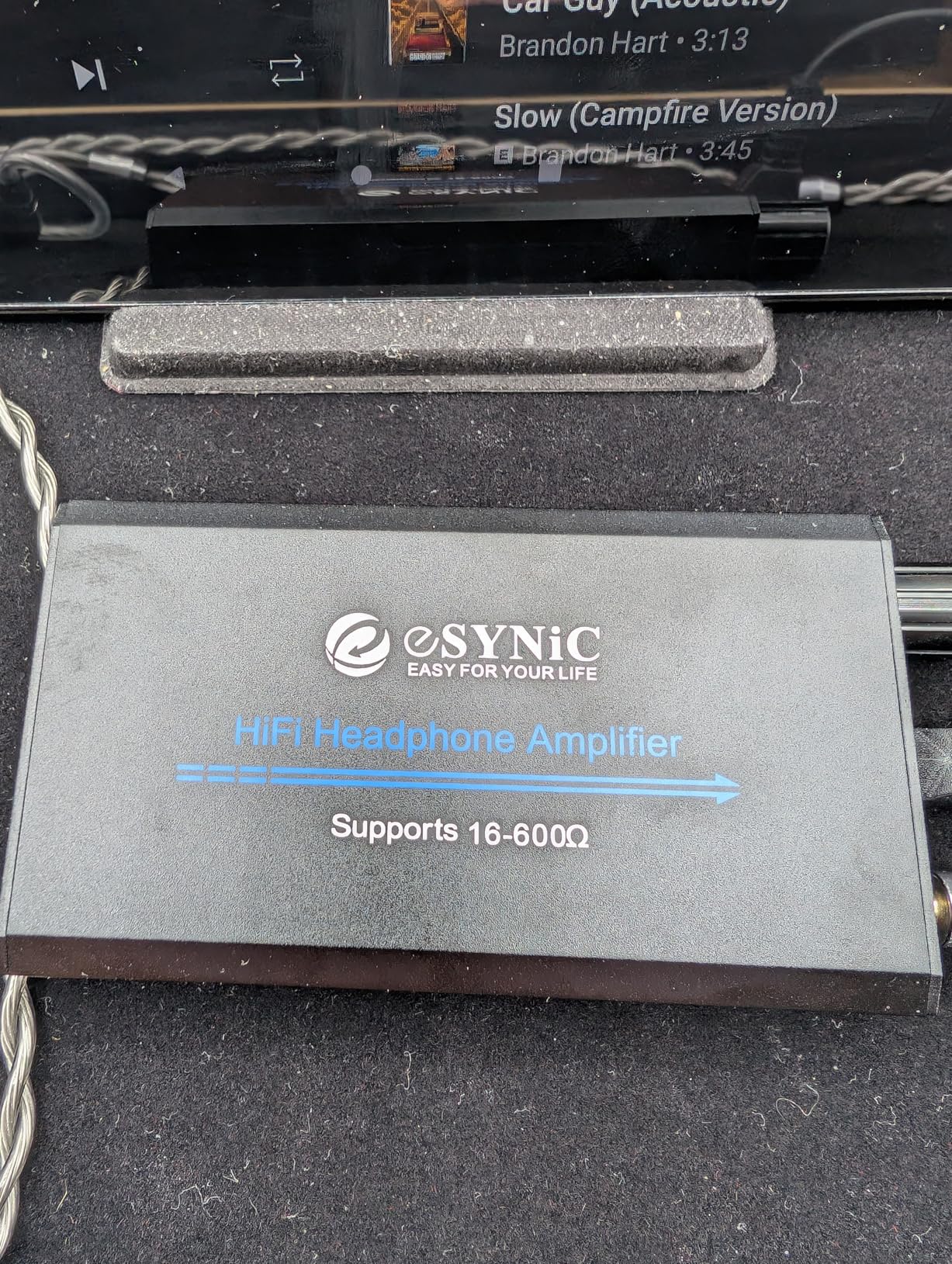 eSynic 16-600 Ohm Headphone Amplifier Portable - HiFi 3.5MM Audio Headphone Amp Rechargeable with 2-Stage Gain Switch, Aluminum Alloy Case & 12H Playtime customer photo 2