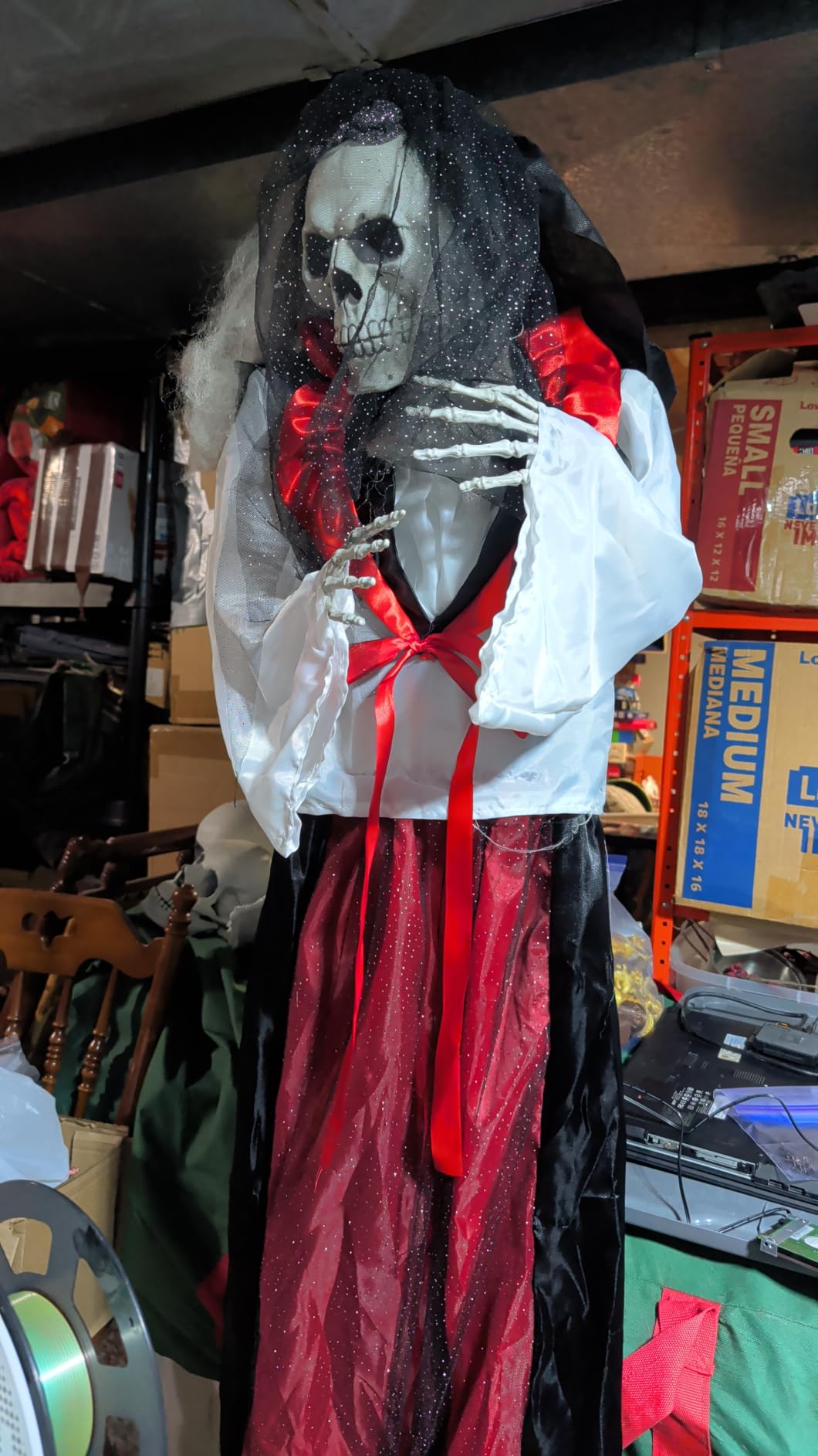 Haunted Hill Farm Animatronic Animated Hanging Spinning Bride, Halloween Animatronic, Creepy Horror Movie Décor, Scary House Party Fright Prop, Spooky Decoration with Touch-Activated Lights & Sound customer photo 1
