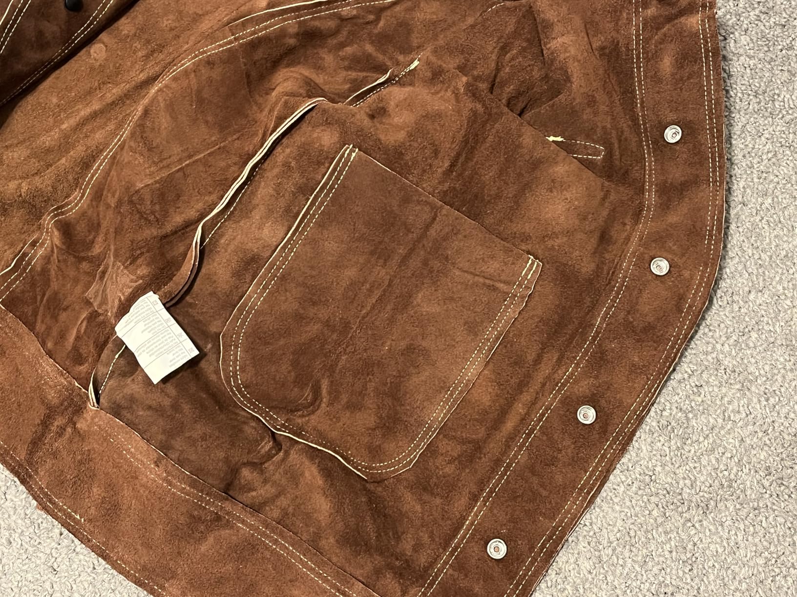 ARCCAPTAIN Leather Welding Jacket, Heavy Duty Welder Jackets with Flame Resistant Split Cowhide Leather for Men Women customer photo 2