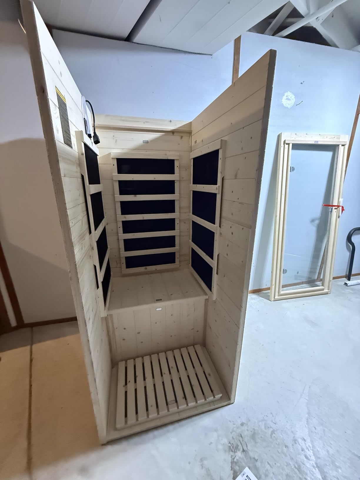 Albott Infrared Sauna 2 Person, Infrared Saunas for Home, Low EMF 110V Hemlock Wood Dry Sauna with Tourmaline Foot Warmer, 7-Color Light Therapy & Salt Crystal Bricks, 47.2