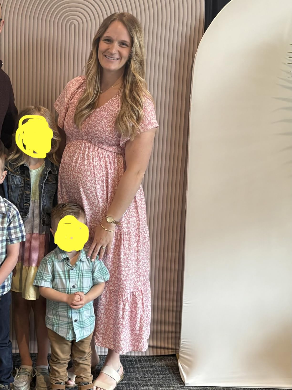 Maternity Dress for Baby Shower - 2025 Photoshoot Pregnancy Summer Midi Casual Flutter Sleeve Dress customer photo 2