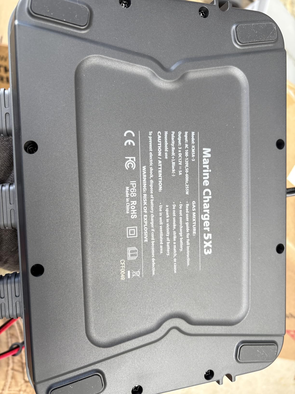 3 Bank Marine Battery Charger 5X3, 15A (5A/Bank) - 15A Onboard Charger, 12V Waterproof Boat Battery Charger, Battery Maintainer for SLA/AGM, Lithium, Calcium - Charged 24/7 customer photo 2