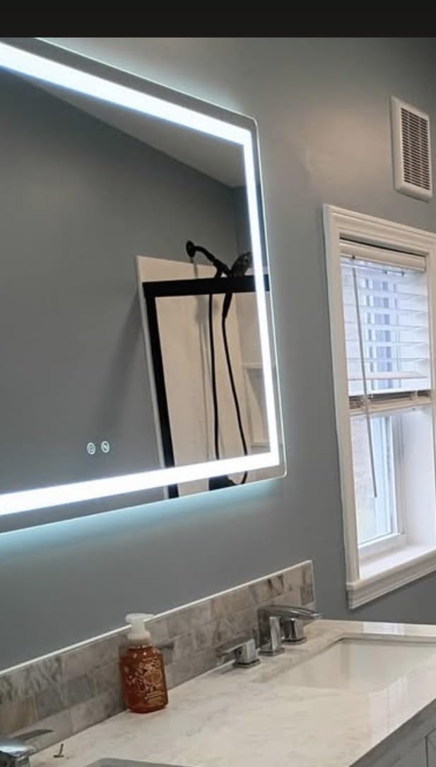 Delma LED Bathroom Mirror with Lights, 30x50 Vanity Mirror for Bathroom Wall, Anti-Fog, Dimmable, Front Lit and Backlit, Memory Function, Shatterproof Tempered Glass customer photo 2