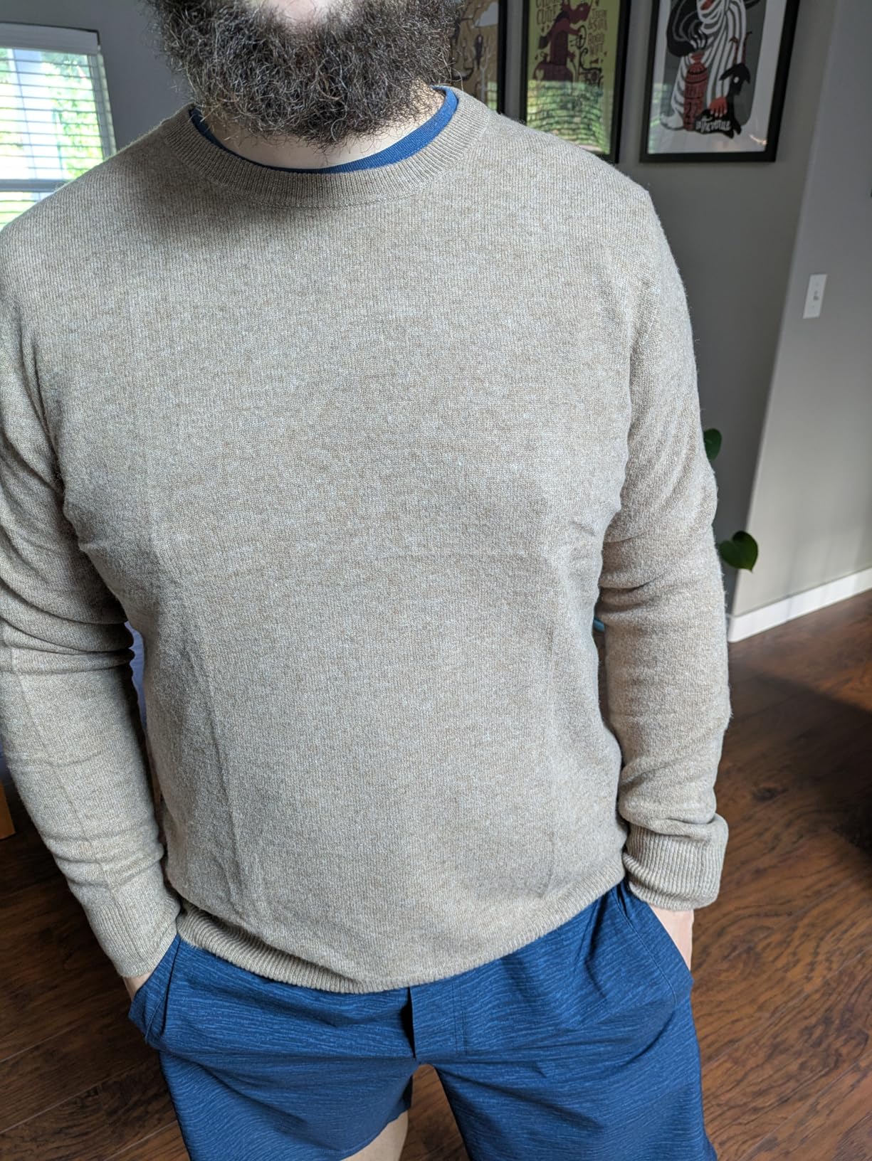 Men's 100% Merino Wool Sweater 2025 Fall Winter First-Line Ready to Wear Crew Neck Long Sleeve Seamless Knit Sweater customer photo 2