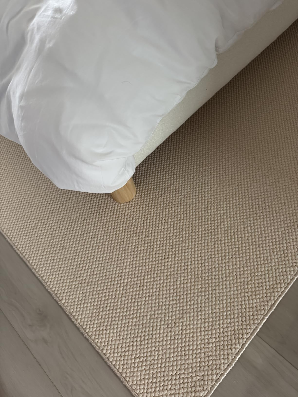 ANSSO Wool Rugs 8x10 for Living Room, 80% Merino Wool and 20% Organic Cotton Soft Tufted Area Rug with Cotton Non-Slip Backing (Dark Gray) customer photo 2