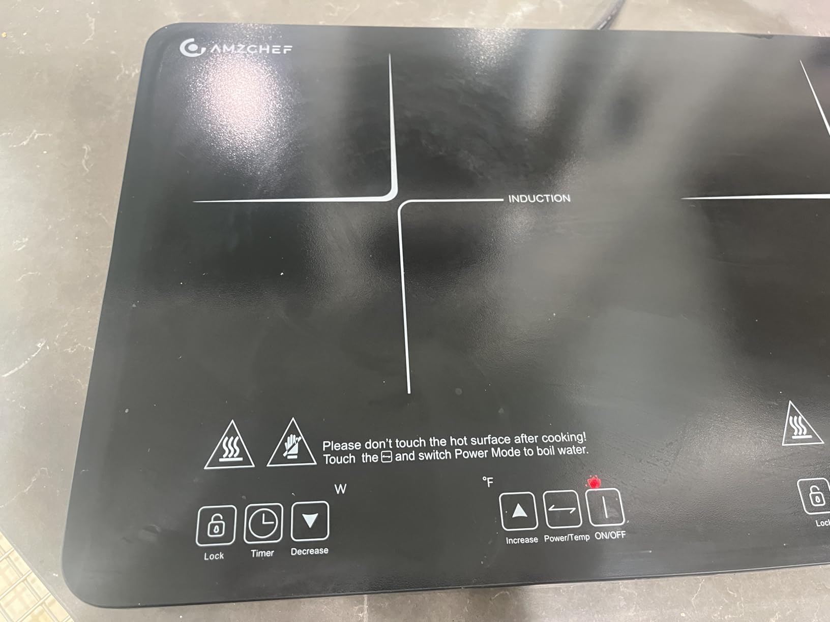 AMZCHEF Portable-Induction-Cooktop-2-Burner-ETL-Certified: 18 Power & 20 Temperature Levels Induction Burners 1800W, Independent Control,10-hour Timer, Safety Lock, Low Noise Electric Cooktops customer photo 2