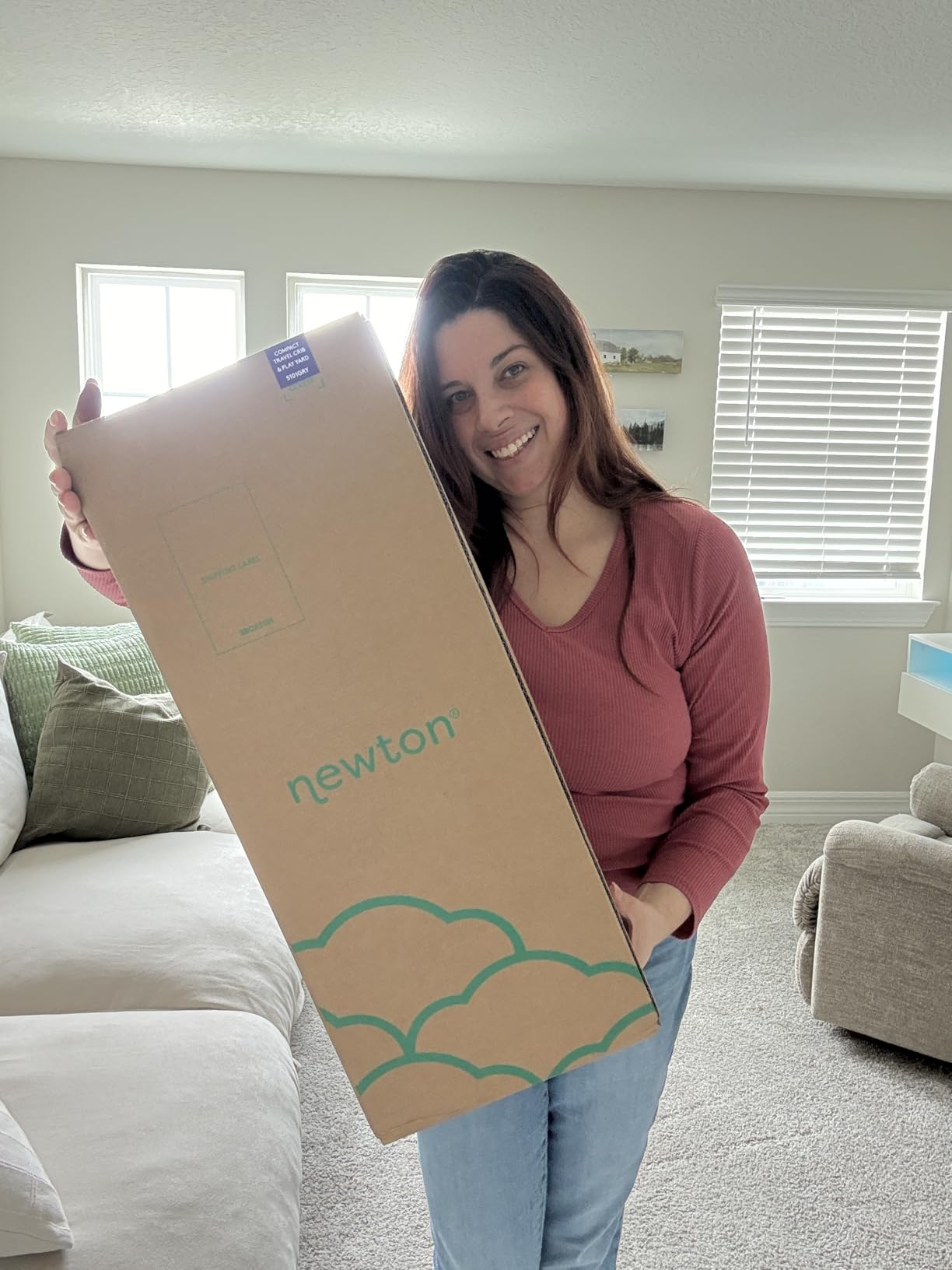 Newton Baby Compact Travel Crib & Play Yard | Breathable & Washable Mattress, Foldable Carry-On Size, Backpack Straps, Sand, Newton Bassinet Attachment NOT Included or Compatible customer photo 1
