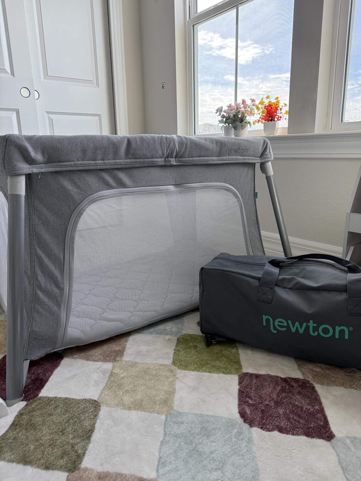 Newton Baby Compact Travel Crib & Play Yard | Breathable & Washable Mattress, Foldable Carry-On Size, Backpack Straps, Sand, Newton Bassinet Attachment NOT Included or Compatible customer photo 2