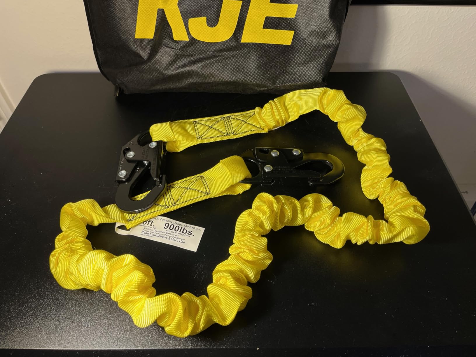 KJE Safety Harness Fall Protection Kit - Construction Roof Full Body Harness w/Detachable 6FT Shock Absorbing Lanyard & Snap Hook, ANSI/OSHA customer photo 1