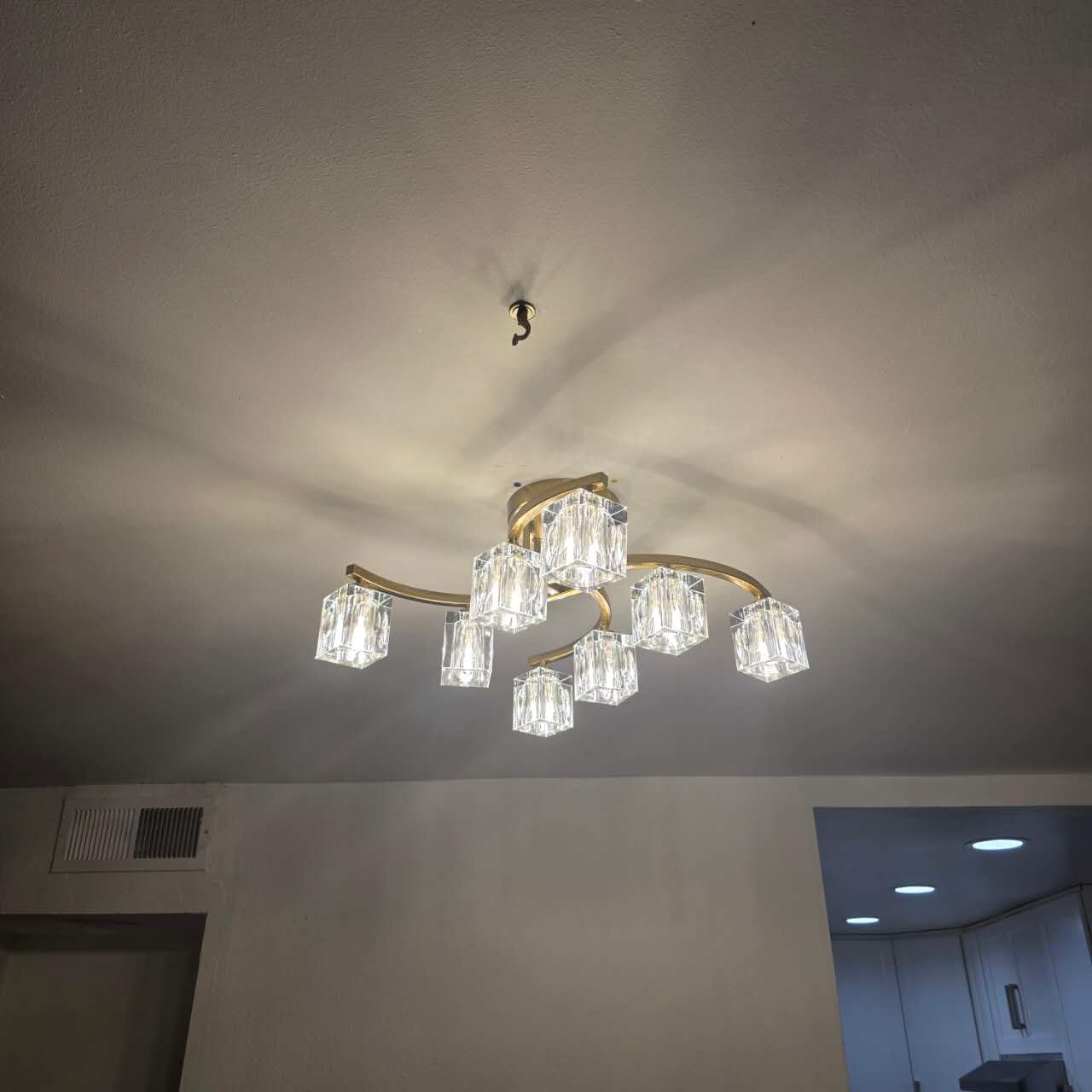 Modern Crystal Chandelier with 12 Lights, Black and Gold Sputnik Chandeliers for Dining Room Modern Sputnik Chandelier Pendant Light fixtures for Living Room, Entryway, Kitchen Island, Bedroom customer photo 1