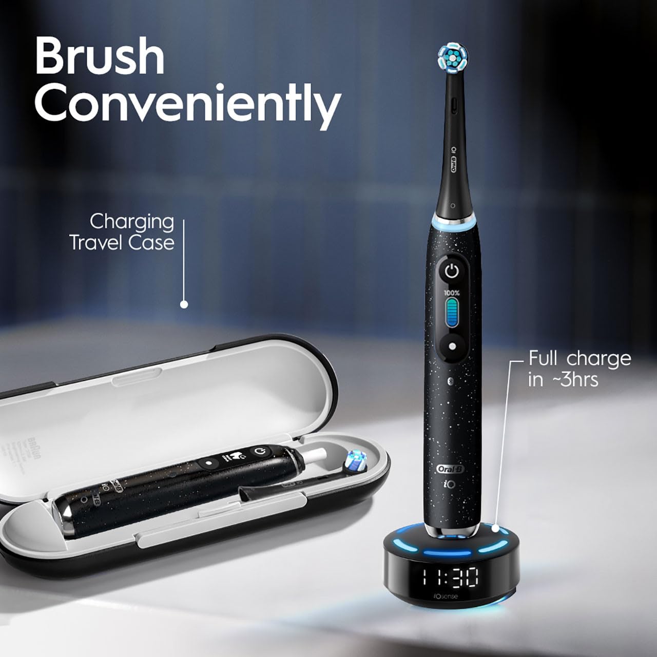 Oral-B iO9 Limited Ultimate Clean Rechargeable Electric Toothbrush, 7 Cleaning Modes, Interactive Display, iSense Charger, Charging Travel Case, Visible Pressure Sensor, 3 Brush Heads, Rose Quartz customer photo 1