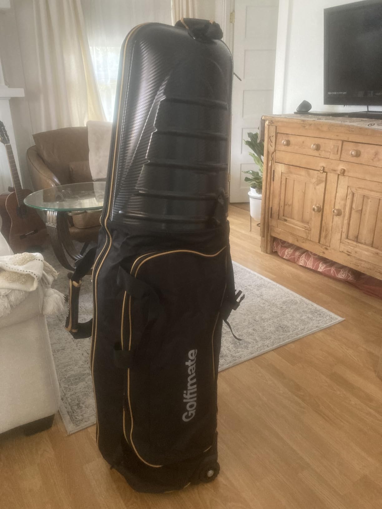 Golf Travel Bags for Airlines with Carbon Fiber Hard Top, Protective Club Traveling Cover with Wheel, Golf Club Carrier Case for Airplanes, Thick Padding, Durable Zippers and 2 Sided Spacious Pockets customer photo 2