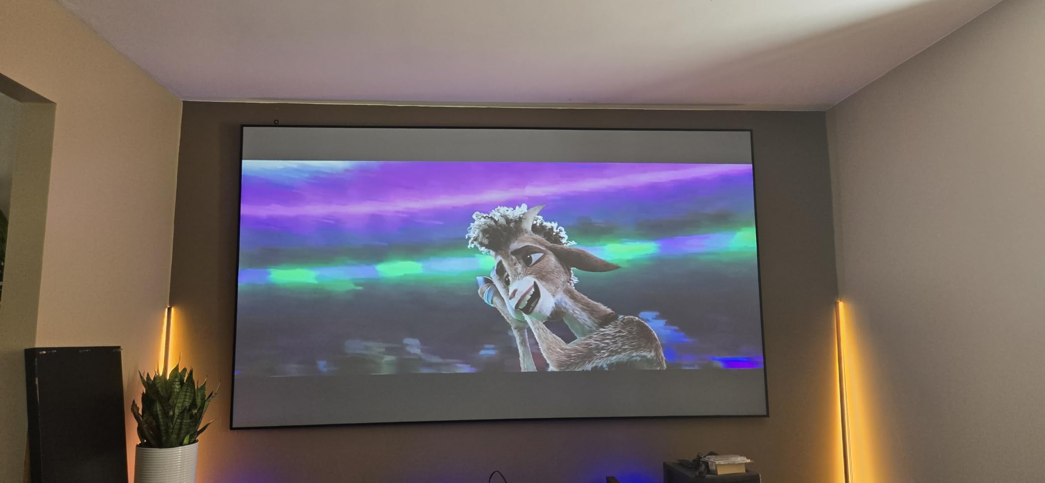 120 inch VJ-BW3 ALR Projector Screen for UST Projector, Fixed Frame Wall Mount Projection Screen, 16:9 4K/8K UHD 3D, Micro-Structure ALR, Ideal for Home Theater, Office & Conference Room customer photo 1