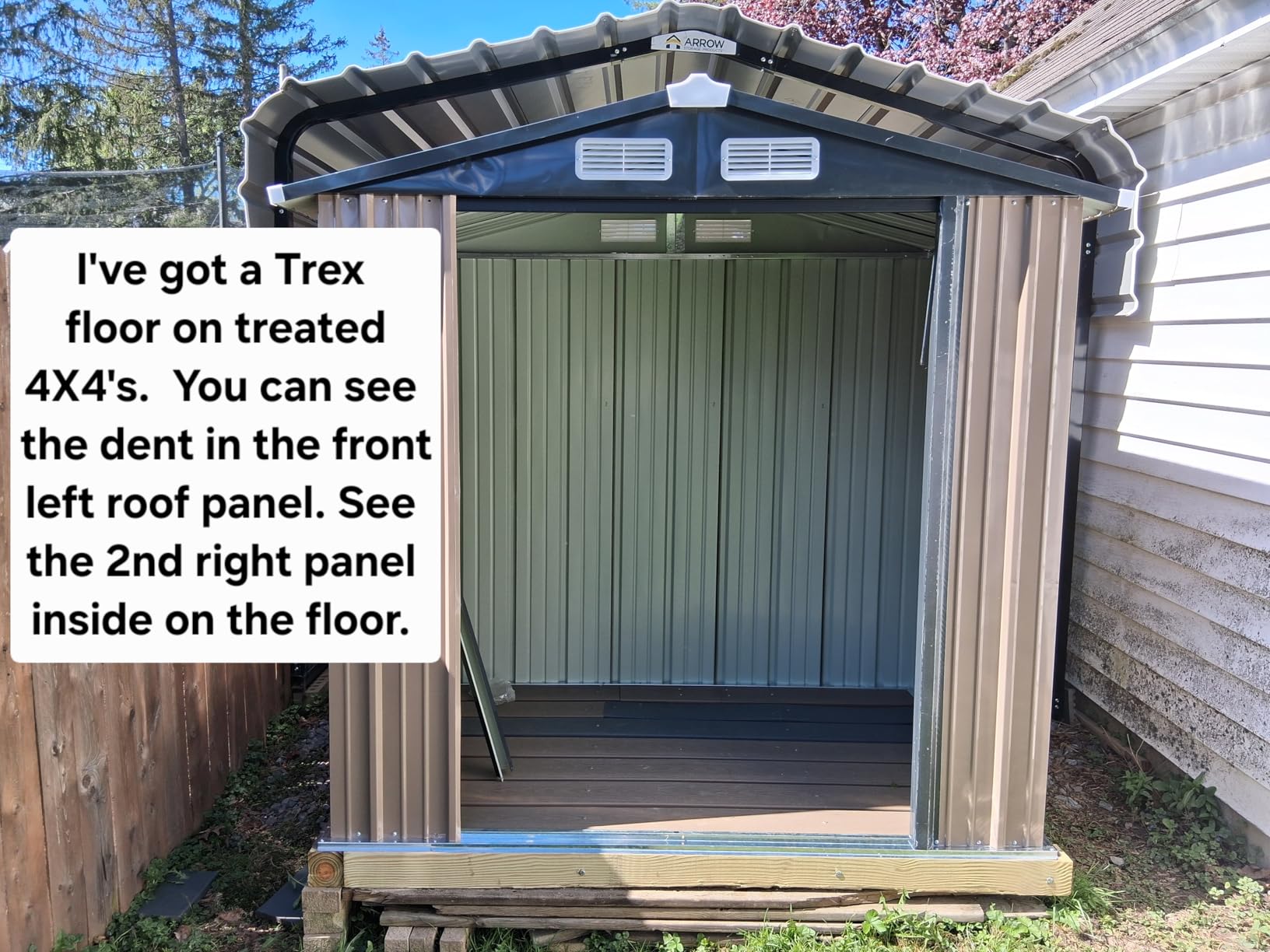 Aoxun 6'x4' Outdoor Metal Storage Shed with Lockable Door - Ideal for Tools, Garden Equipment & Bikes, Perfect for Patio Placement (Base Included/Brown) customer photo 2