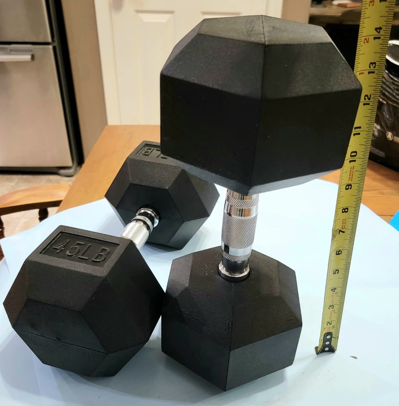 Fitvids Hex Dumbbells Rubber Coated Hand Weights for Exercises and Fitness Home Gym, 5-50 LB Pair customer photo 2