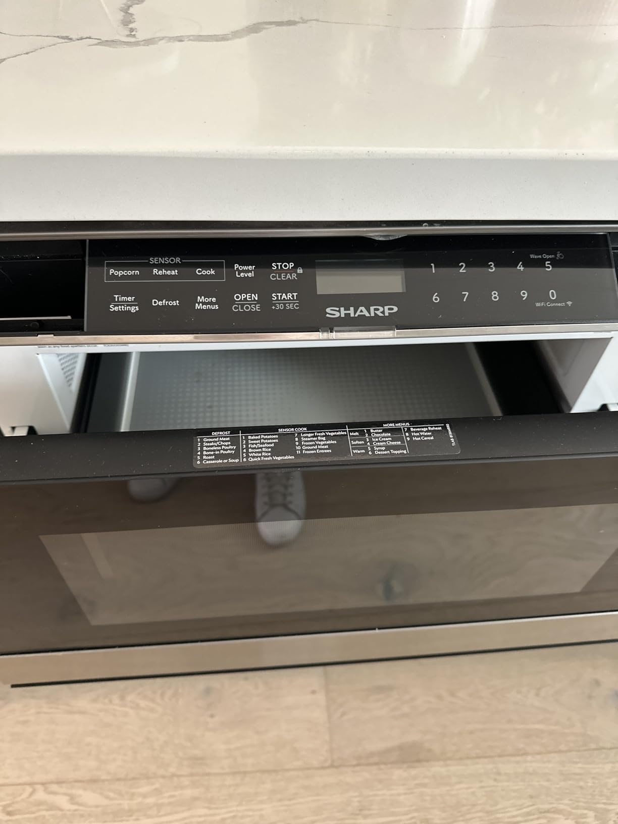 SHARP SMD2479MB Smart Microwave Drawer Oven with Easy Wave Open, 24-inch, 1.2 Cubic Feet, 950 Watt, Concealed Glass Touch Control Panel, Compatible with Alexa Certified, Black customer photo 1