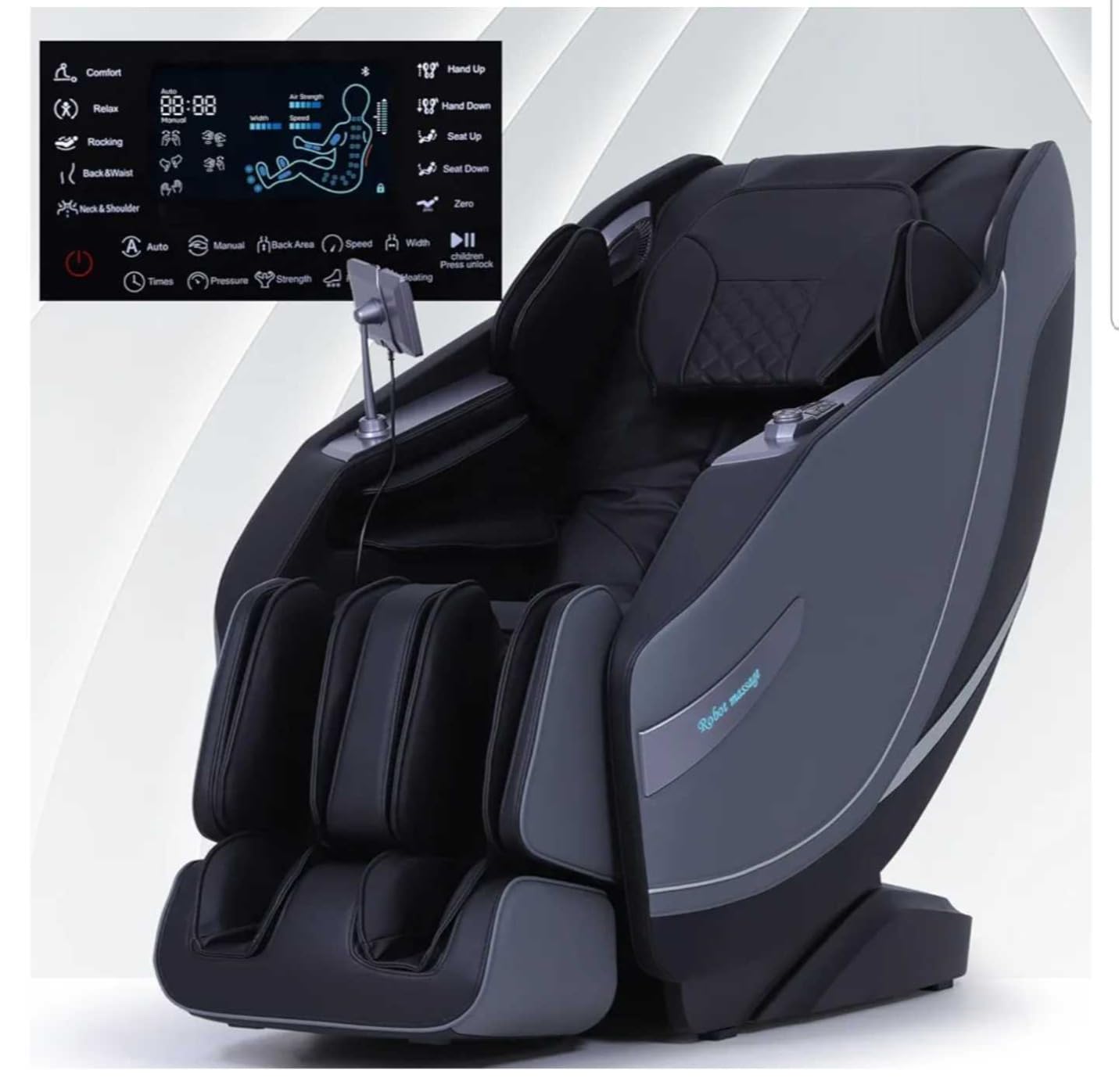 Massage Chair Full Body Zero Gravity, 3D SL-Track Shiatsu Massage with Unique Rocking Sleep Mode, Upgraded Calf & Knee Massage (+11cm) for Tall People, Wireless Charging & Touch Screen, Black customer photo 2