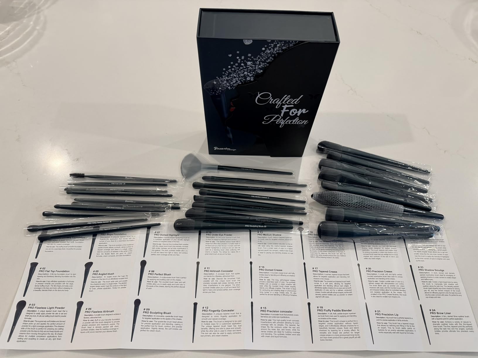 Bueart Design 26Pcs Christmas Professional Makeup Brushes Set with Elegant Box,Premium Ultra Soft Synthetic Brush for Foundation Blush Powder Contour Concealer Bronzer Eyeshadow for Pro makeup customer photo 1