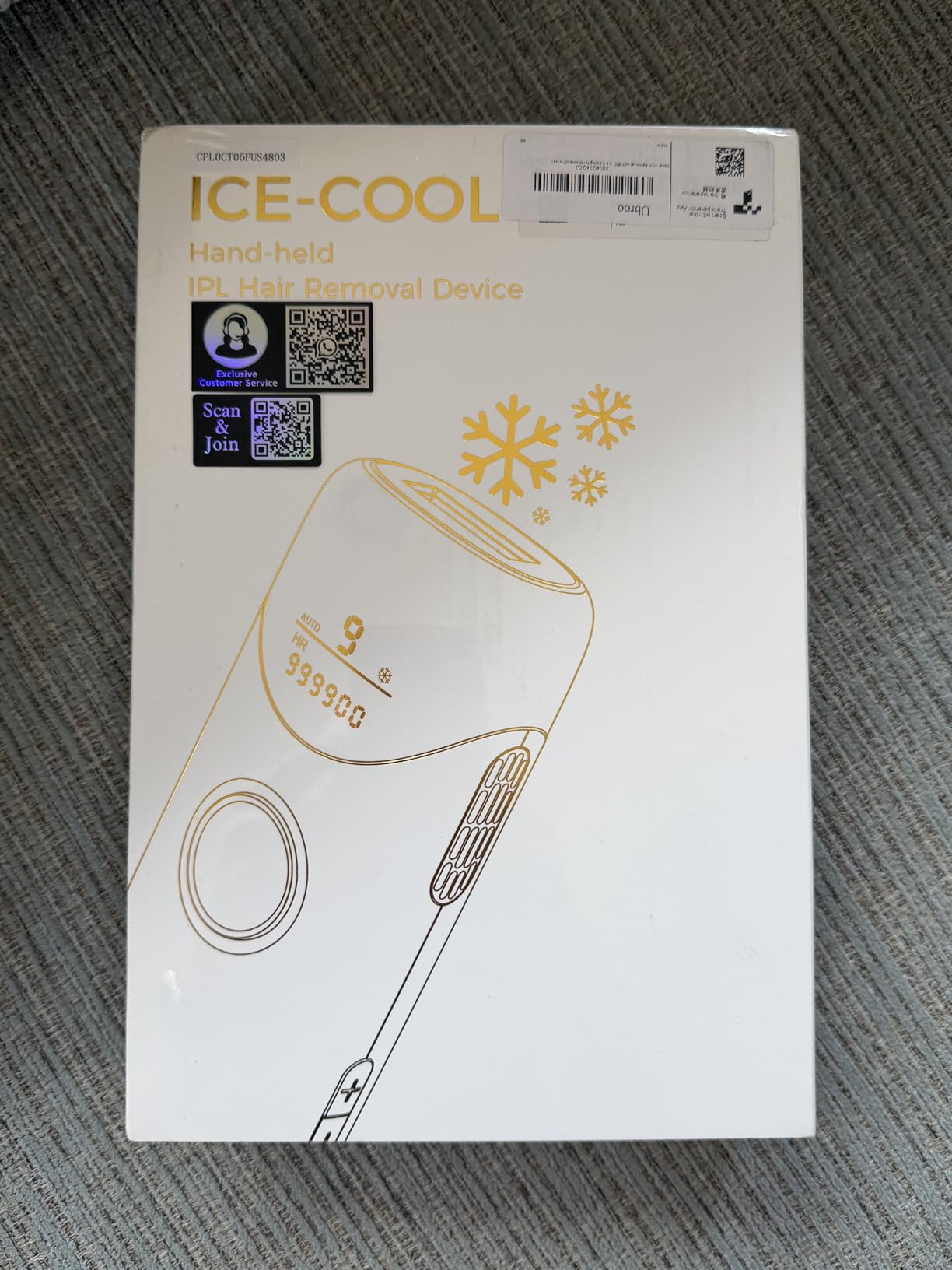 Ubroo Laser Hair Removal with 5C Ice Cooling, Hand-held Hair Removal Device IPL Hair Removal for Women and Men, Reduce Hair Regrowth, Full Body Use for Legs, Bikini, Armpits (Gold) customer photo 2