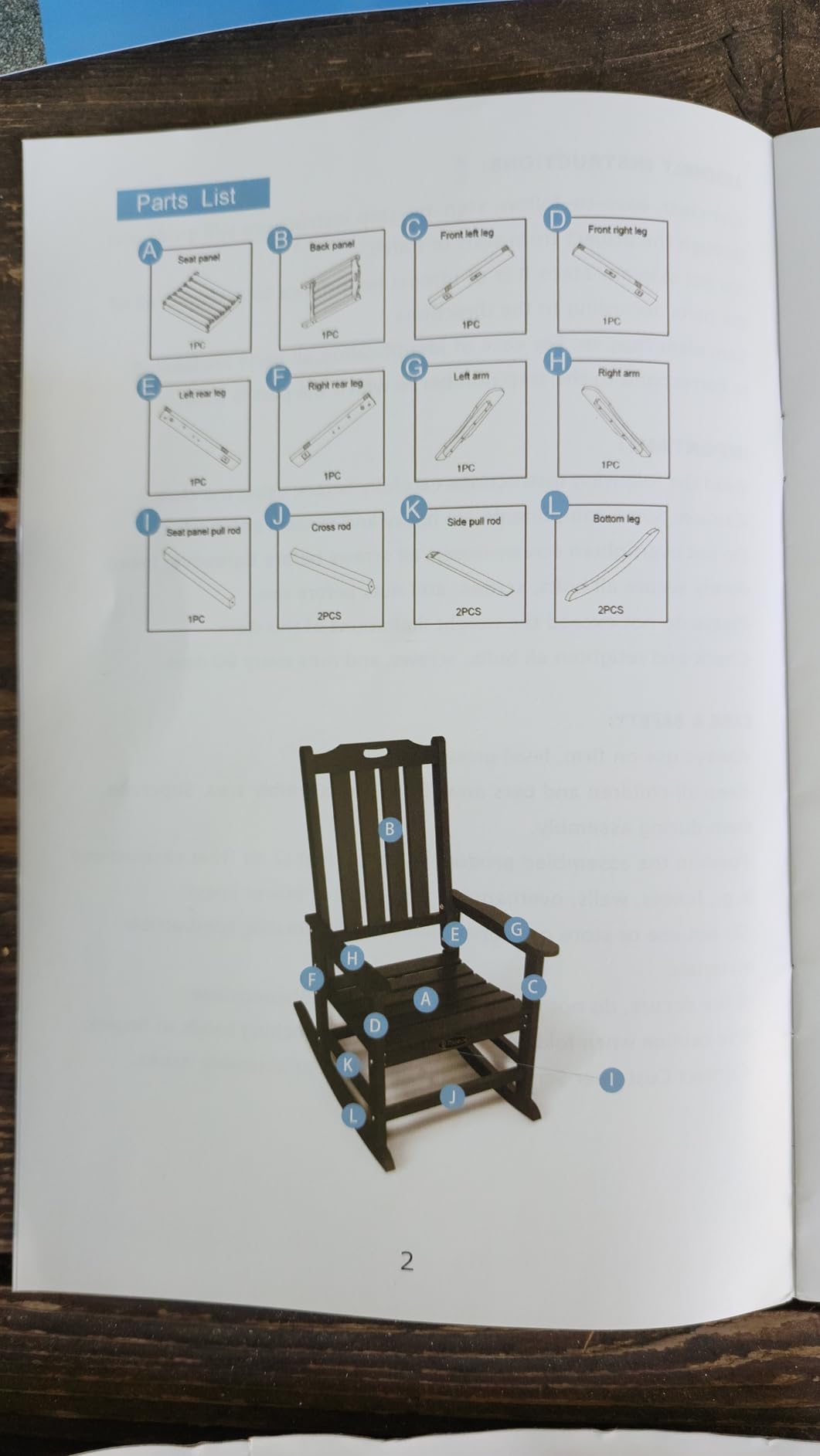 THOEOE Oversized Rocking Chair, Outdoor Rocking Chair for Adults, All Weather Resistant Porch Rocker for Lawn Garden, Black customer photo 2