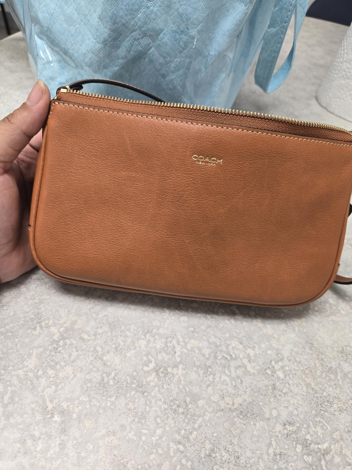 COACH Women's Natural Grain Leather Plaza Bag customer photo 1
