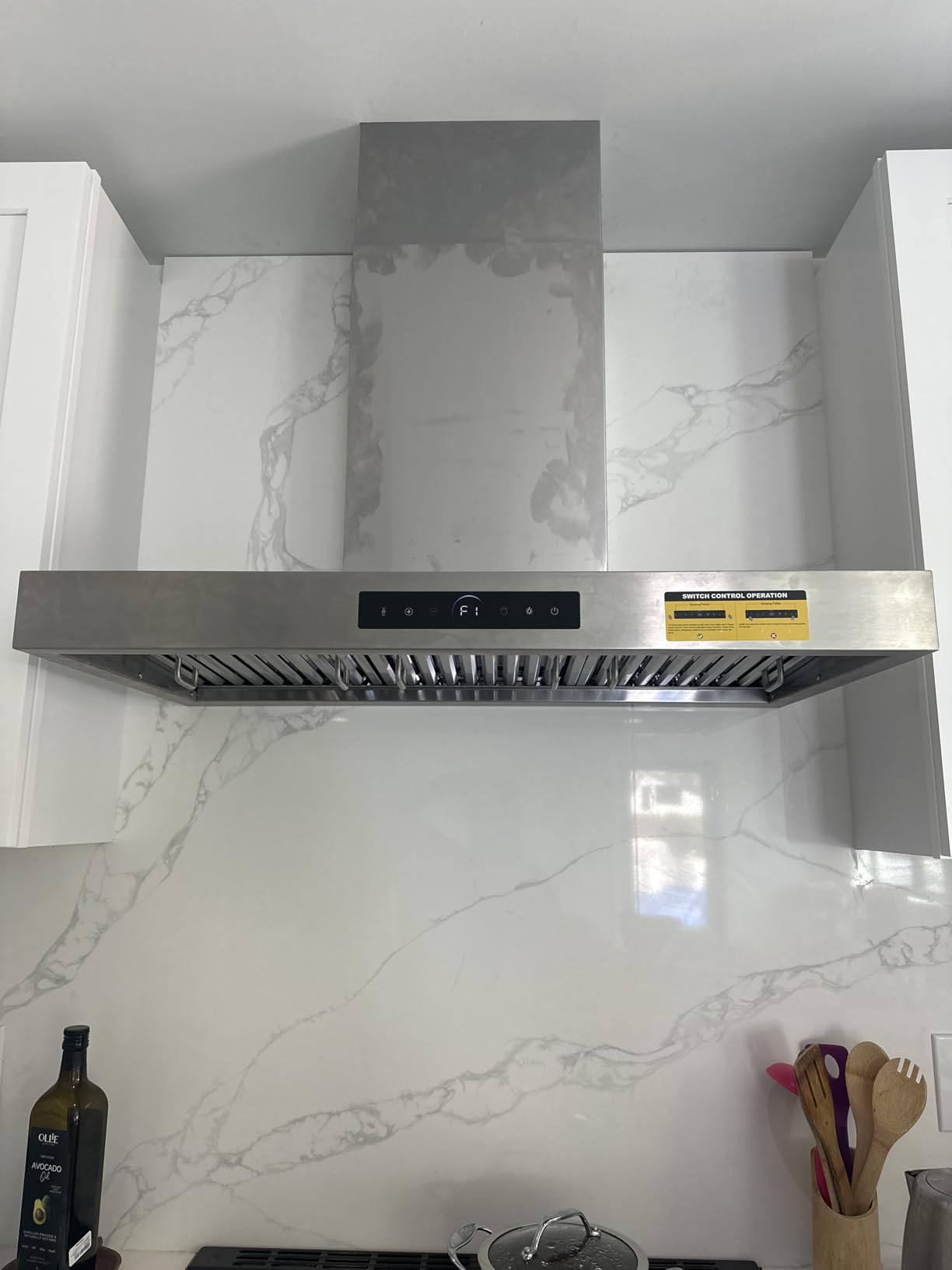 30 inch Wall Mount Range Hood, 1200 CFM with 4-Speed Gesture Sensing & Touch Control, Stainless Steel Kitchen Stove Vent Hoods with 2 LED Lights, Time Setting, Dishwasher-Safe Baffle Filters customer photo 1