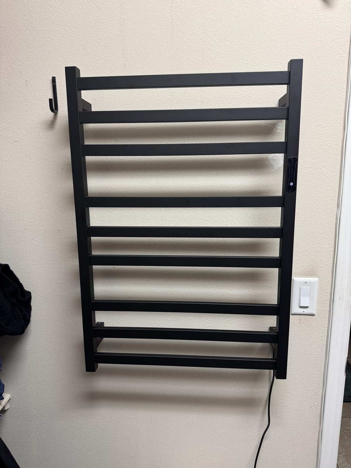9-Bar Towel Warmer, Wall-Mounted Electric Heated Rack for Bathroom, 24-Hour Timer Smart Switch, 304 Stainless Steel Heated Towel Holder, Hard Wired an Plug in Electric Heated Dryer customer photo 1