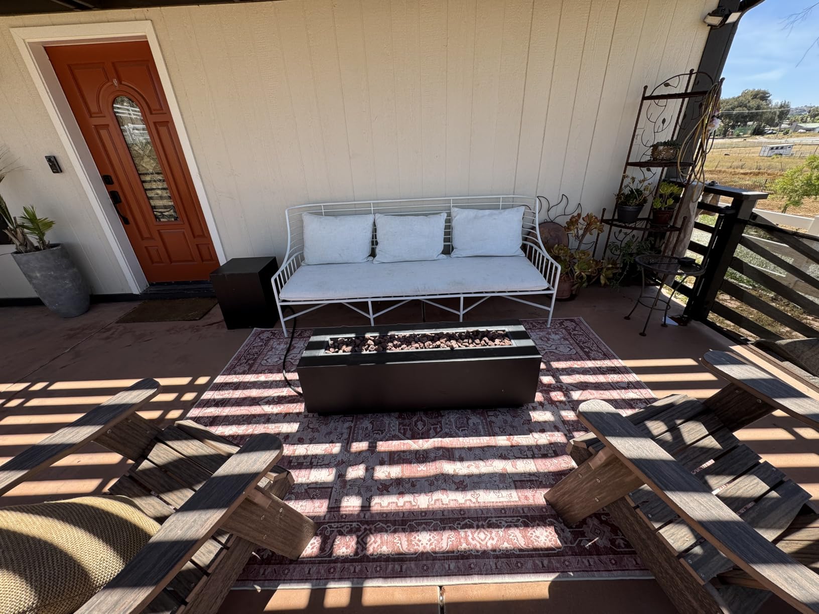 GENIMO Outdoor & Indoor Area Rug 9'x12', Waterproof, Non-Shedding, Easy Cleaning, Boho Mat for Patio, Living Room, Balcony, Dining Room, RV, Deck, Bedroom, Camping, Outside Carpet, Blue customer photo 1