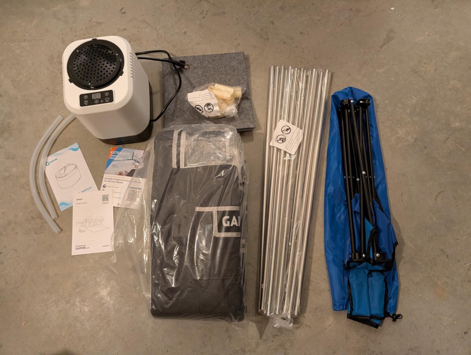 Garvee Sauna Box,Portable Sauna for Home with 4L 1500W Steamer,Explosion Zroof Zip,99 Mins Timer,Sauna Tent with 600D Encrypted Fibre, Easy Setup Quick Heat-Up Foldable Sauna for Home Spa（Grey） customer photo 2