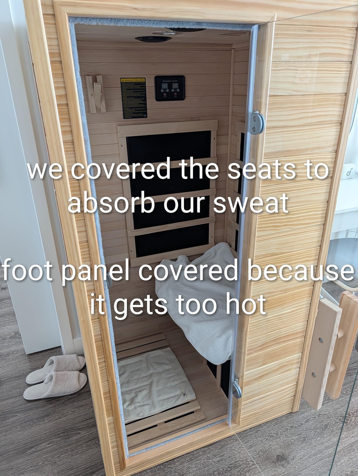 Homsido 2-Person Low EMF Far Infrared Sauna for Home, Canadian Hemlock Wood with 7-Color Therapy, Bluetooth Speakers, Chromotherapy Lights, 1850W Heater, Tempered Glass Door & LCD Control Panel customer photo 1