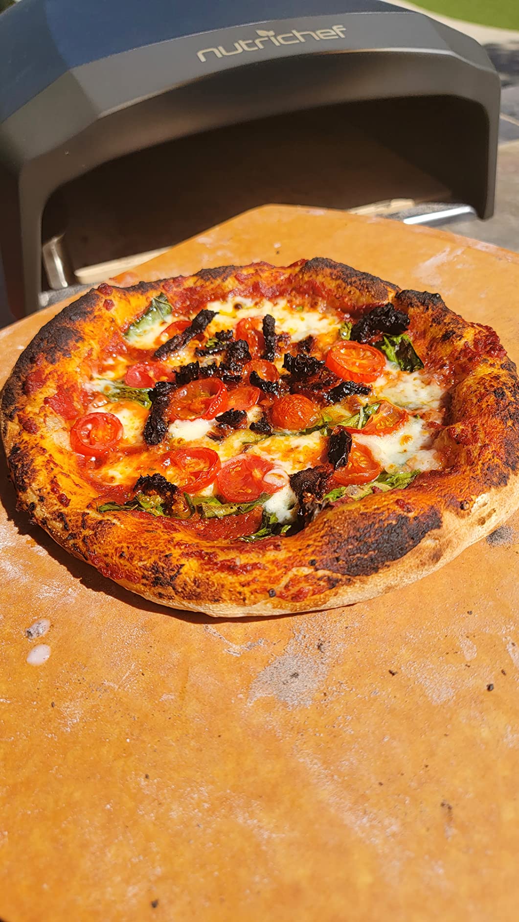 NutriChef Portable Outdoor Gas Pizza Oven - Unique Design, Easy Bake Oven with Pizza Stone, Foldable Feet, One-Touch Gas Ignition, Adjustable Heat Control, Stainless Steel, 932F Max customer photo 1