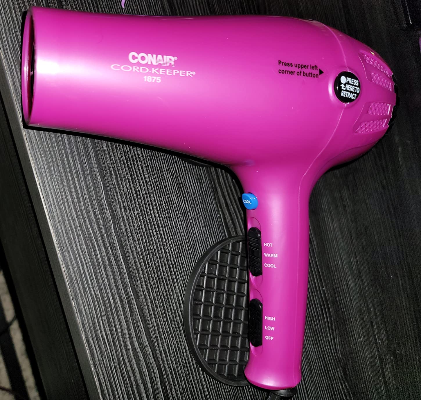 Conair Hair Dryer with Diffuser & Concentrator, 1875W, Matte Light Pink customer photo 2