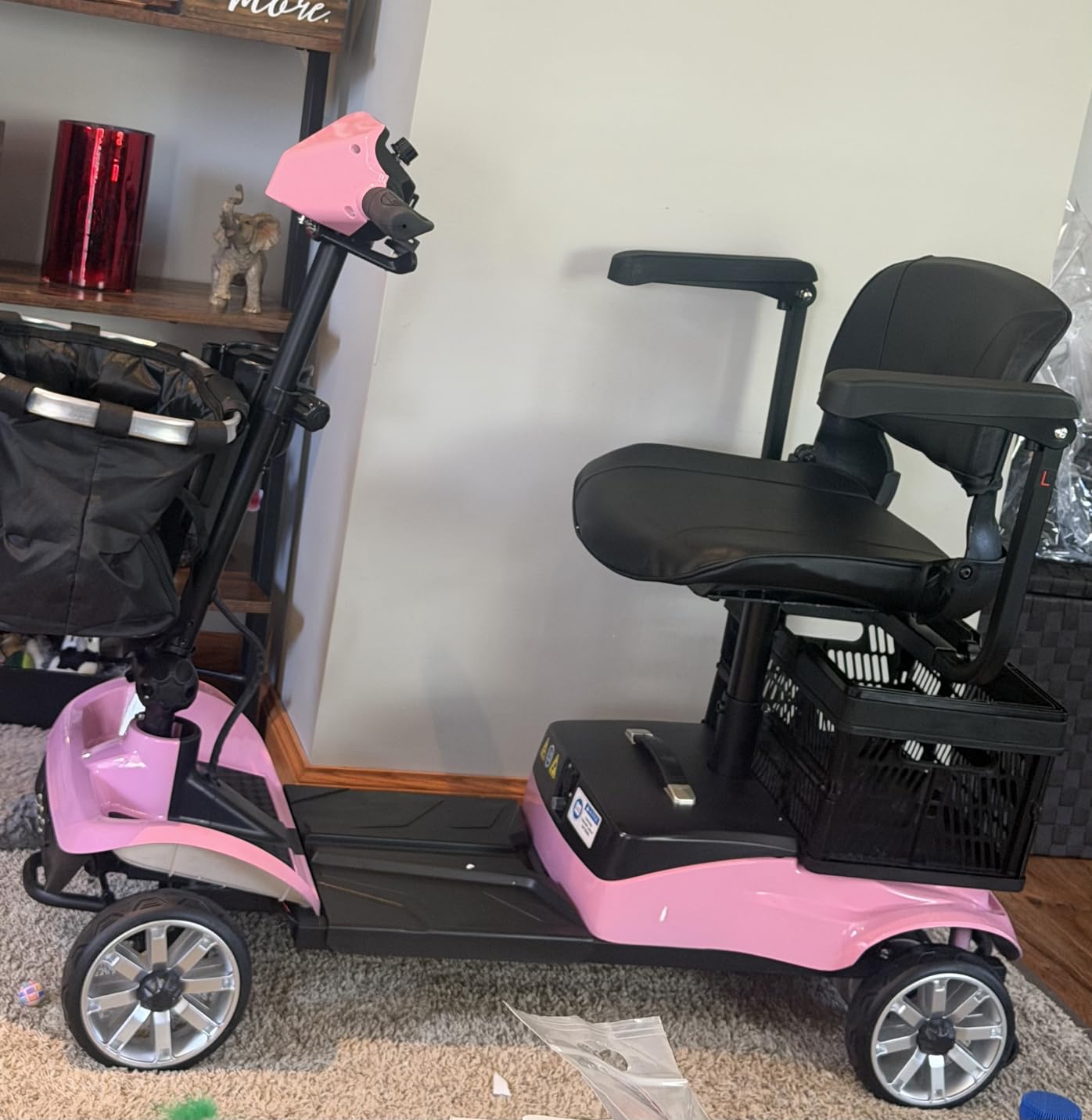 4-Wheel Mobility Scooter for Adults - Foldable Portable Motorized Scooters with 330lbs Capacity, Detachable Battery, Dual Baskets, Cup & Phone Holder customer photo 2