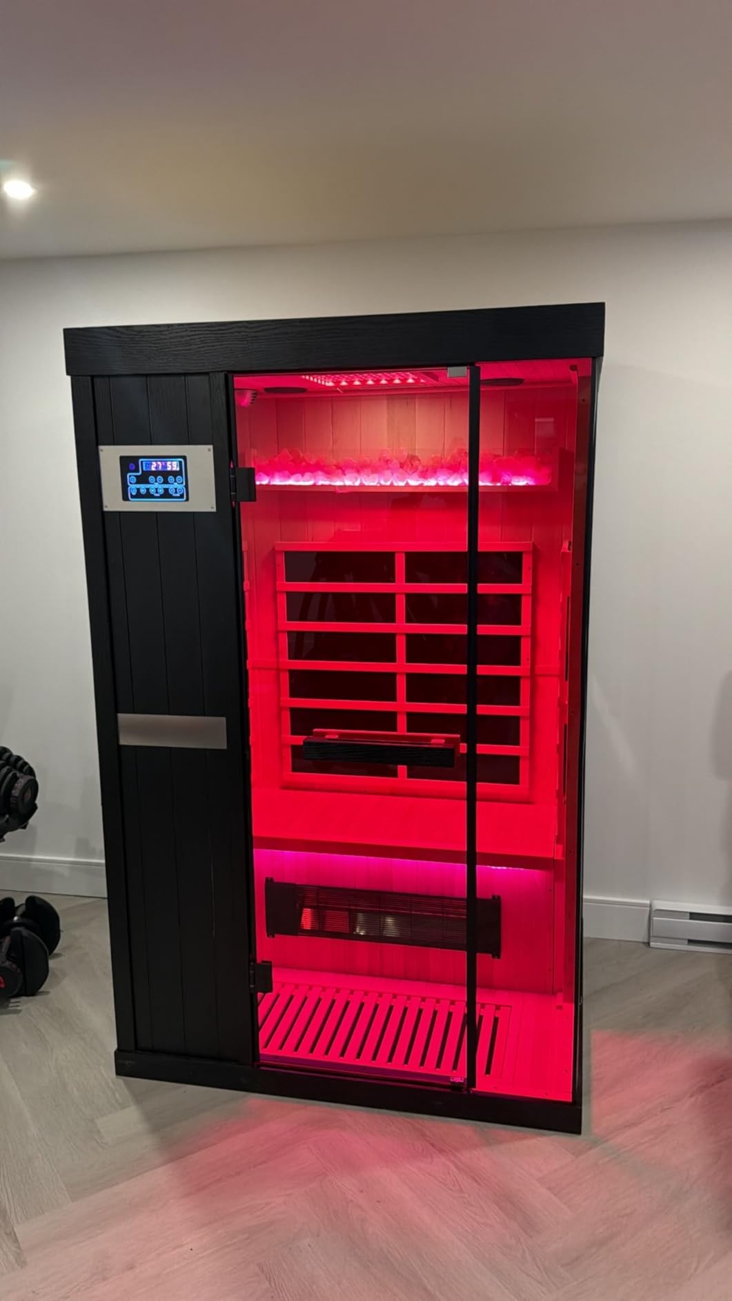2-Person Full Spectrum Infrared Sauna, 1990W 120V with 12*12 Red Light Therapy, 2 Speakers, Indoor Dry Sauna for Home & Gym, Canadian Hemlock Wood customer photo 1