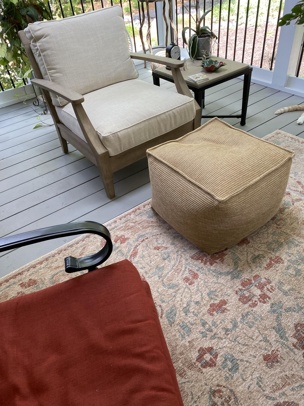 Signature Design by Ashley Clare View Left-Arm Facing Contemporary 4-Piece Outdoor Sectional with Cushion and 6 Throw Pillows, Beige customer photo 2
