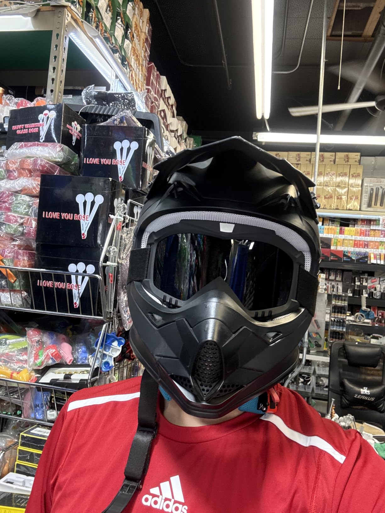 TRIANGLE Adult Dirt Bike Helmet Full Face Motorcycle Helmets with Adjustable Goggles & Gloves - DOT/FMVSS-218 Certified customer photo 1