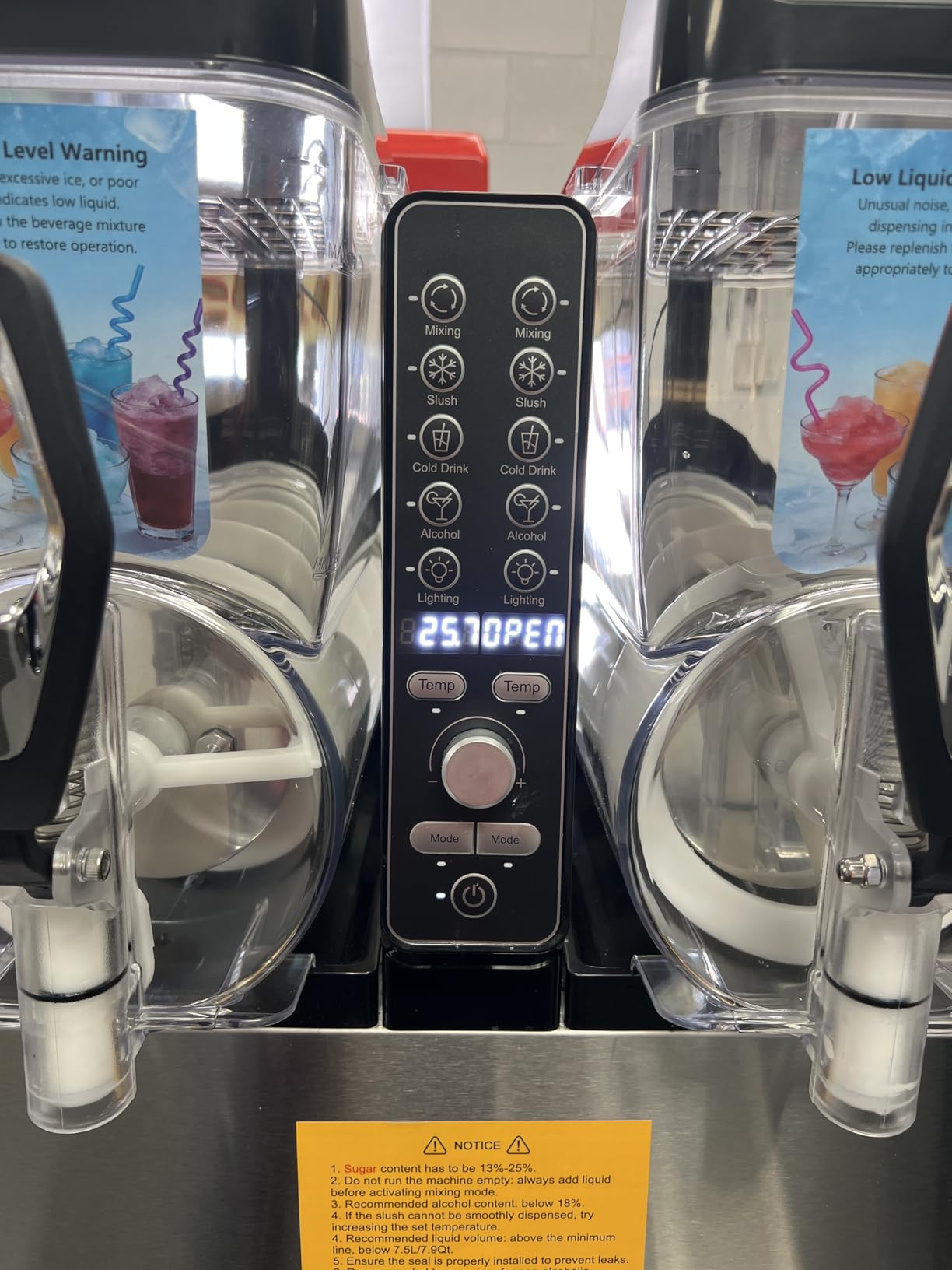 30L Commercial Slushie Machine, 2-Tank Frozen Drink Maker for Margarita Daiquiri Wine Frappe, 8 Gal LED Stand-up Slush Dispenser, Bar Restaurant Party, 1000W Fast Cool, Auto Clean, ETL Listed customer photo 1