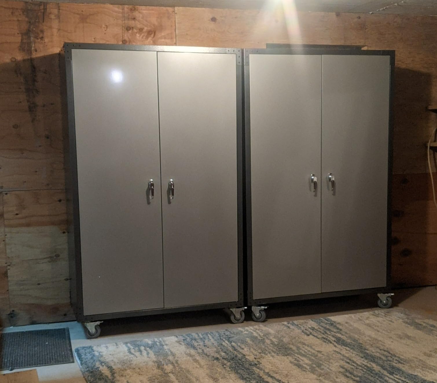 VINGLI Large Metal Storage Cabinet with 2 Doors and 5 Adjustable Shelves, Upgraded Height & Wide & Deep, 43''W x 20''D x 72''H, Oversized Garage Storage Cabinet with Wheels and Locks (Black) customer photo 1