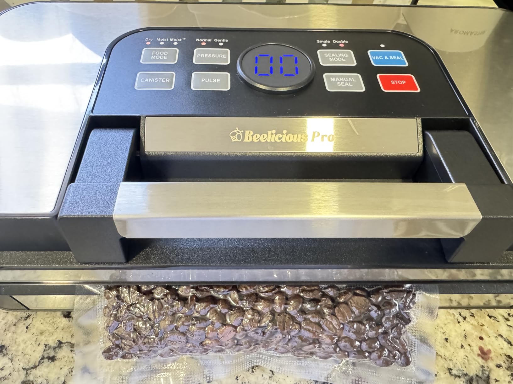 95Kpa Precision Pro Vacuum Sealer, with Double Heat Seal & Dual-Pump for Dry/Moist Food, 2X Strength, Food Vacuum Sealer Machine with Easy-Lock Handle, Built-in Cutter & Bag Storage, Stainless Steel customer photo 2