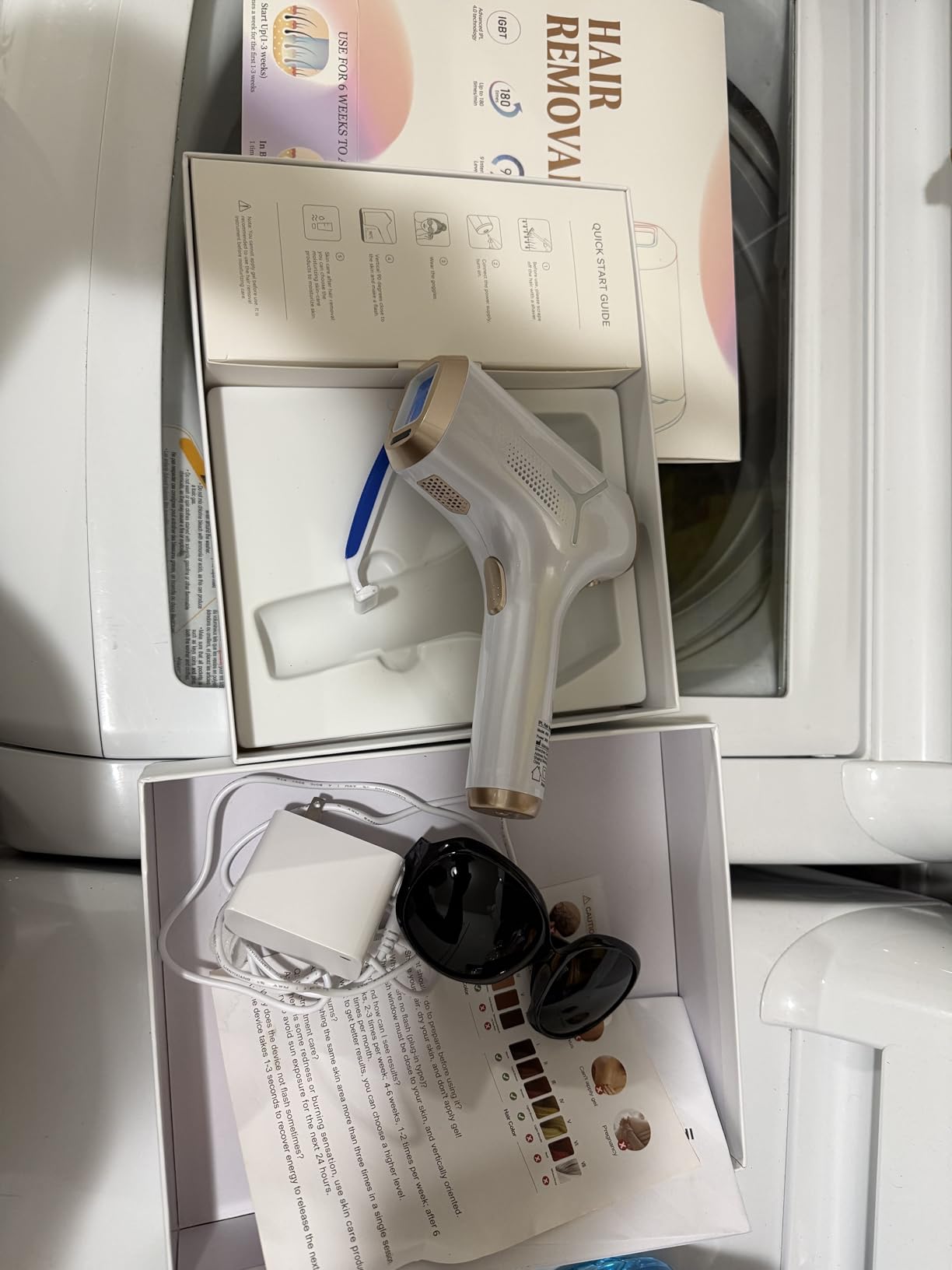 LYSMOSKI Laser Hair Removal for Women and Men, At-Home IPL Hair Removal Device with 5.2 cm2 Treatment Window, Nearly Painless, Visible Results in 2 Weeks, Full Body Treatment in 8 Minutes, White customer photo 1