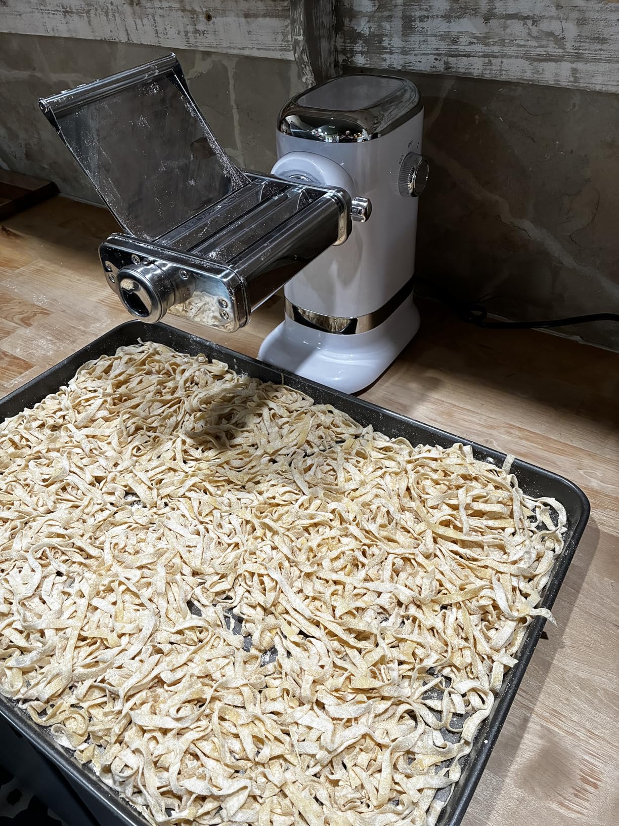GVODE Electric Pasta Maker - 3-in-1 All Metal Pasta Sheet Roller & Cutter Set 700W Max Motor, includes Fettuccine & Spaghetti Maker with Cleaning Brush and Roller Guider, Stainless Steel Silver customer photo 1